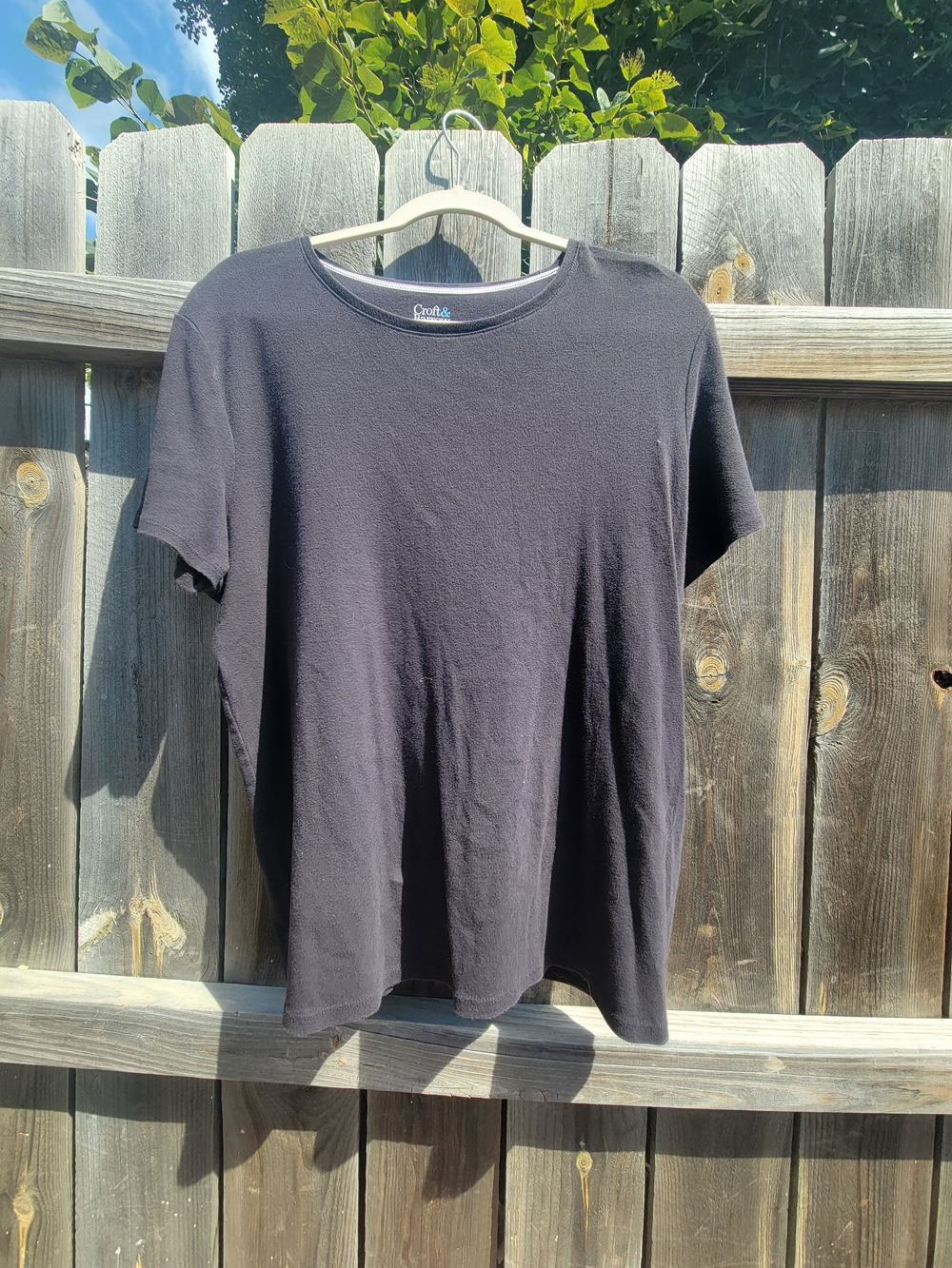 Croft And Barrow 100% Cotton Women's Size XL Blouse Crew Neck Standard Fit